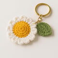 Handmade Crochet Daisy Keychain for Women & Girls