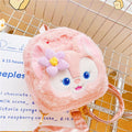 Bunny Plush Cosmetic Pouch – Cute Pink Rabbit Makeup Bag | Soft Anime Storage Pouch for Girls