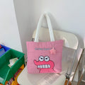 Crayon Shinchan Pink Puffy Tote Bag – Cute Korean Style Quilted Shoulder Handbag for Girls, College, Travel & Daily Use