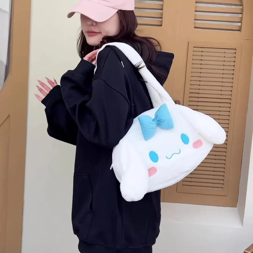 Sanrio Plush Shoulder Bag – My Melody, Kuromi & Cinnamoroll Soft Furry Handbag