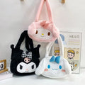 Sanrio Plush Shoulder Bag – My Melody, Kuromi & Cinnamoroll Soft Furry Handbag