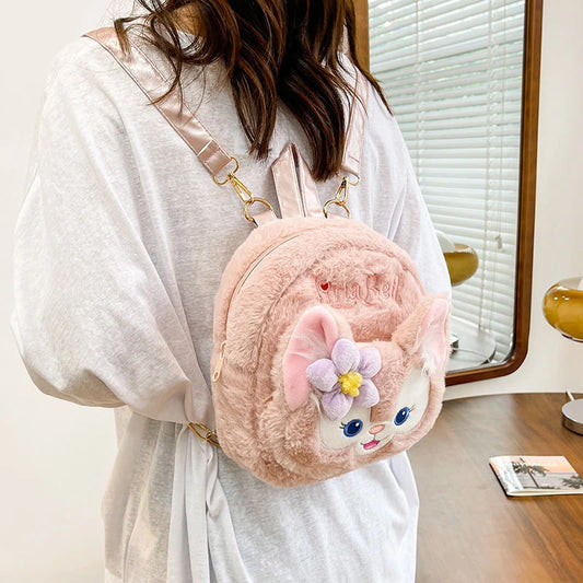 Bunny Plush Cosmetic Pouch – Cute Pink Rabbit Makeup Bag | Soft Anime Storage Pouch for Girls