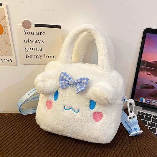 Plush Cartoon Character Handbag for Girls – Cute Furry Crossbody Bag | Sanrio & Cartoon Style Shoulder Bag