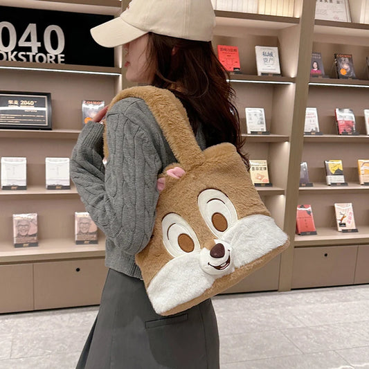 Cute Bunny Plush Tote Bag for Girls | SmileBox Soft Fur Handbag | Cartoon Rabbit Shoulder Bag | Aesthetic Korean Style Tote Purse