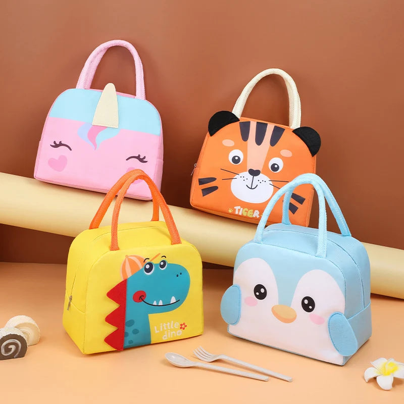 Cute Cartoon Insulated Lunch Bag for Kids & Adults | Waterproof Thermal Lunch Tote | Reusable Lunch Box Carry Bag