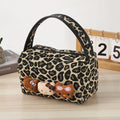 Smilebox Leopard Print Hello Kitty Shoulder Bag – Cute Plush Character Handbag for Girls, Women | Y2K Aesthetic Tote Bag