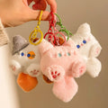 Kawaii Plush Cat Keychain – Cute Fluffy Kitty Bag Charm for Girls & Cat Lovers (set of 3)