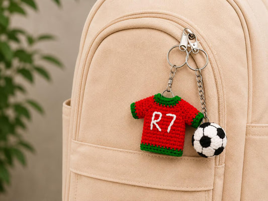 Crochet Football Jersey Keychain