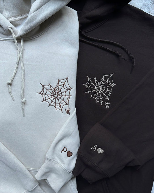 Spiderman Web heart Couple Hoodie