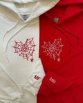Spider Man web heart Design Hoodies