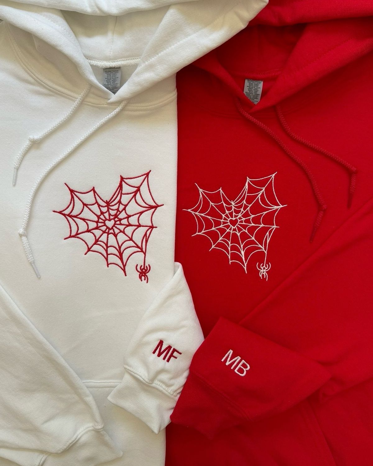 Spider Man web heart Design Hoodies