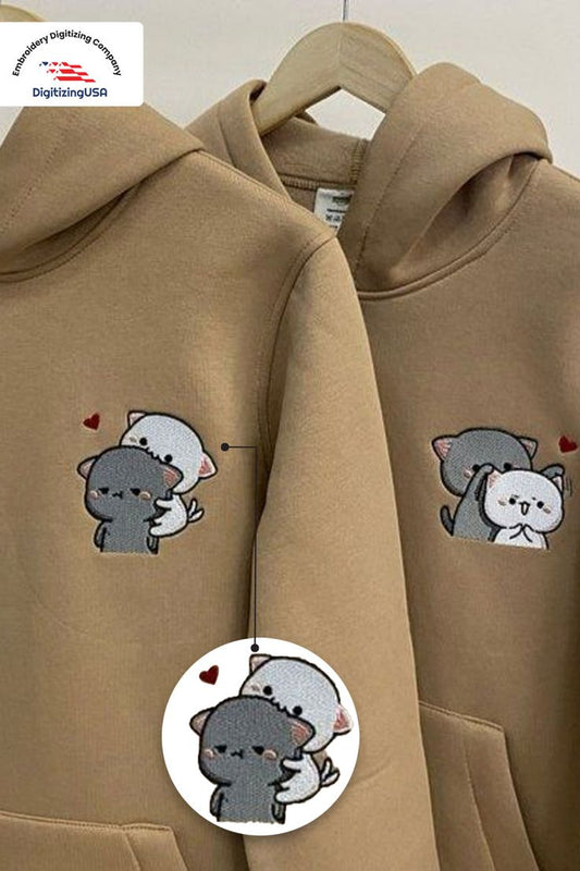 Personalised Embroidered Couple Hoodies