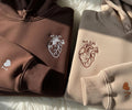 Anatomical Heart Couple – Matching Embroidered Hoodies