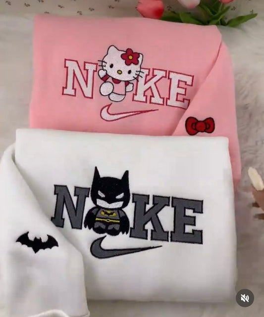 Bat & Kitty Duo – Premium Couple Oversized Hoodies