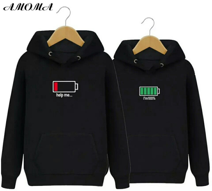 Low Battery × Fully Charged – Premium Couple Oversized Hoodies