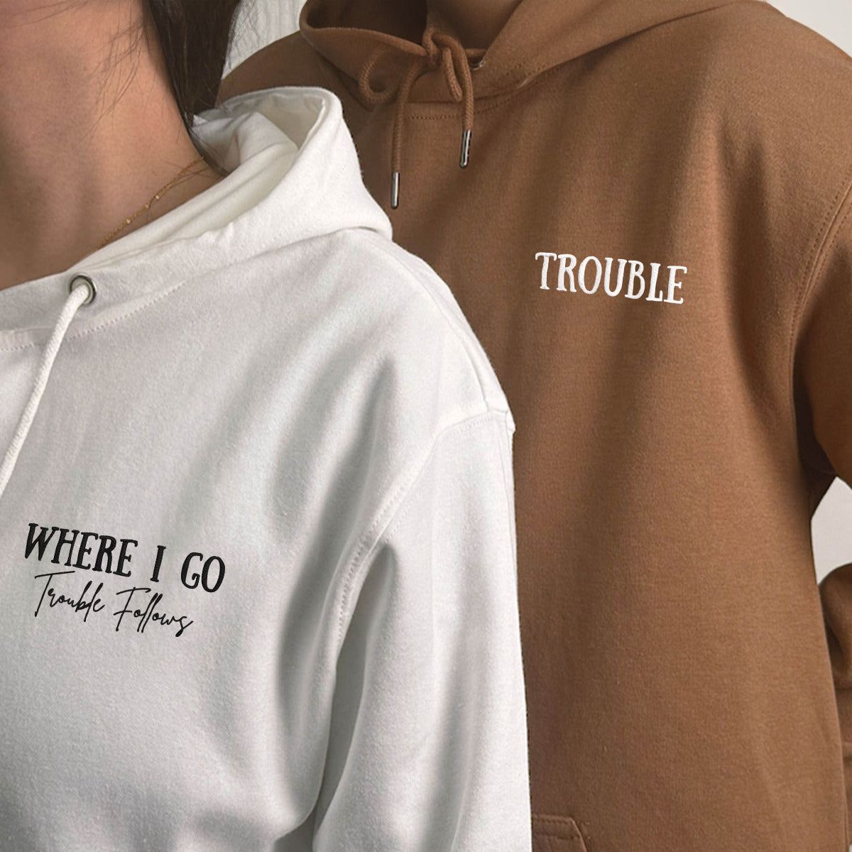 Trouble Follows – Couple Oversized Hoodies