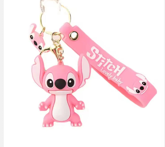 Stitch Cartoon Keychain – Premium Design for bag,key pink colour (pack of 1) Key Chain