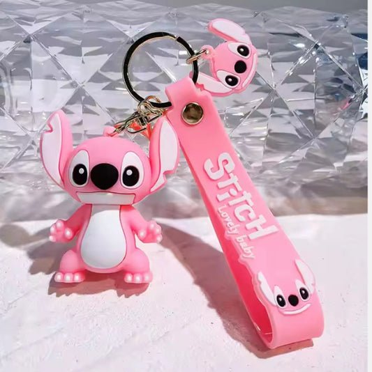 Stitch Cartoon Keychain – Premium Design for bag,key pink colour (pack of 1) Key Chain